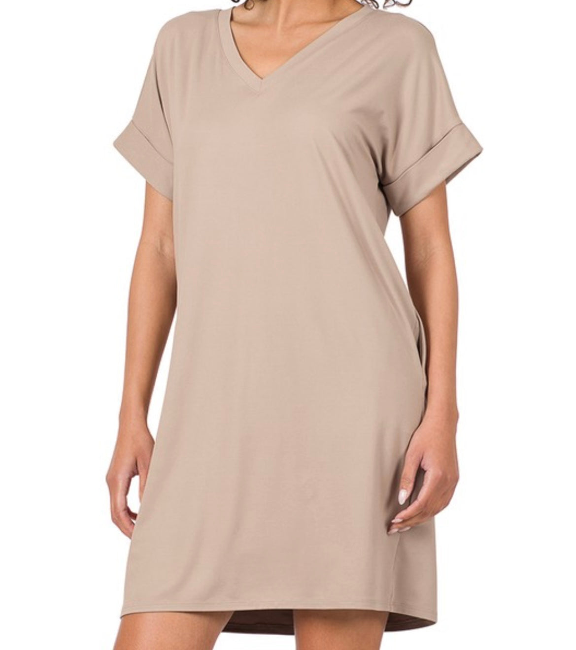 V-neck short sleeve dress